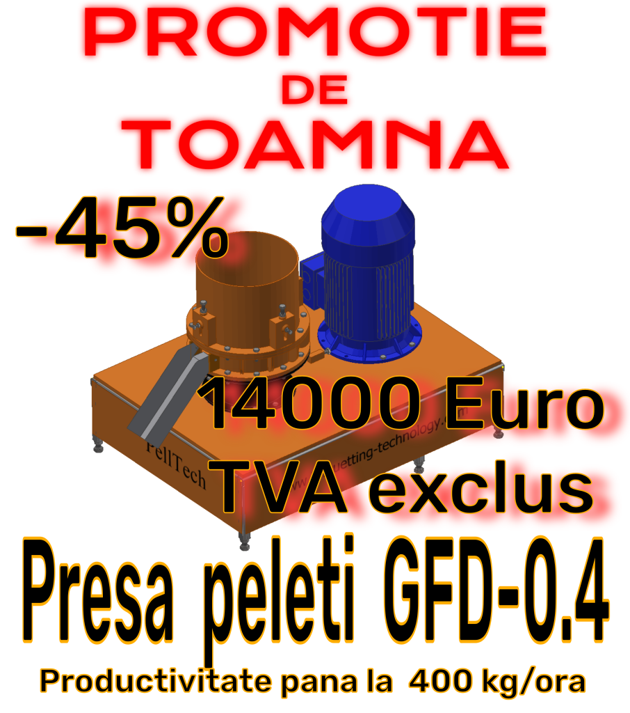 Presa peleti rumggeus, paie, lucerna GFD-0.4