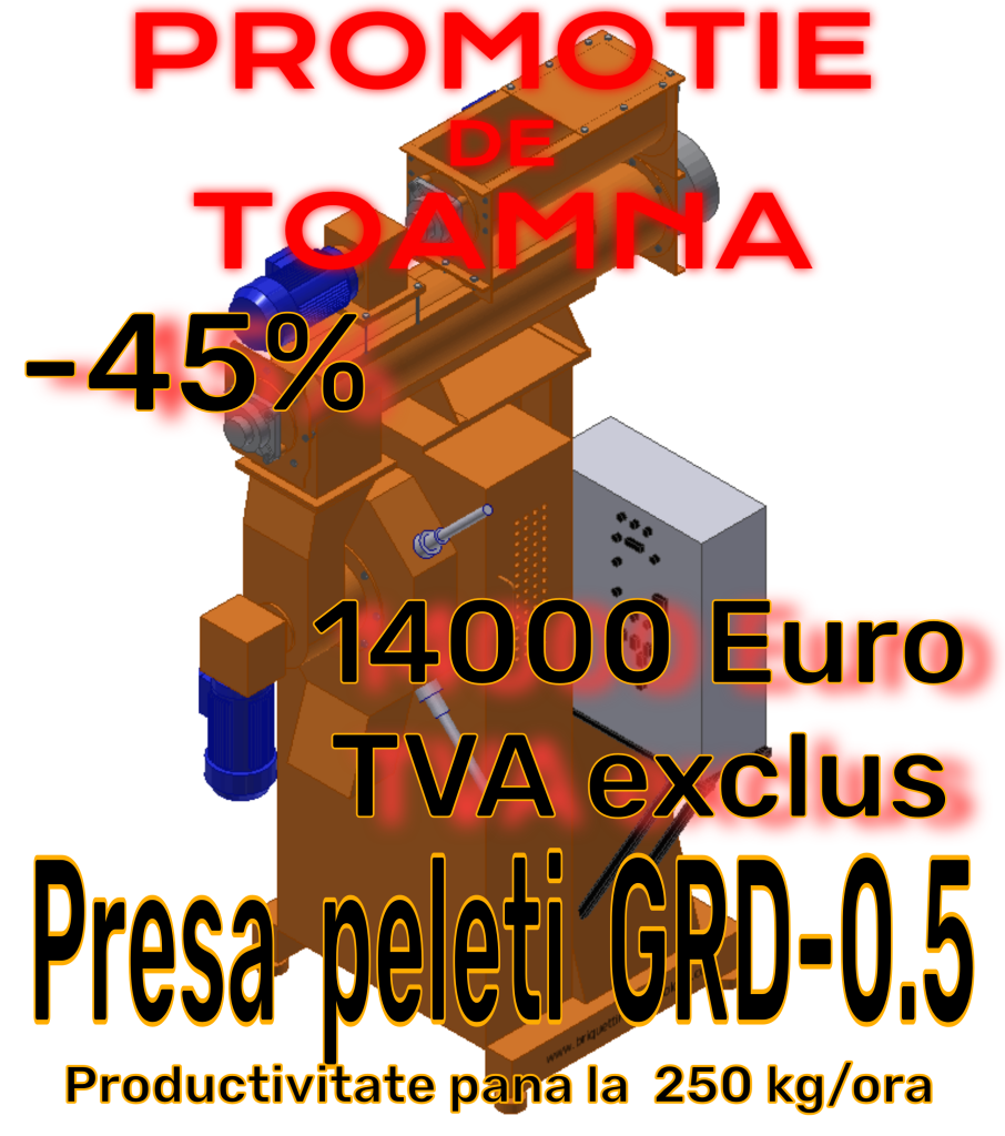 Presa peleti rumggeus, paie, lucerna GRD-0.5