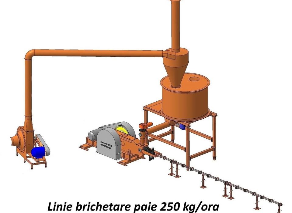 linie brichetare paie-rapita 250 kg/ora