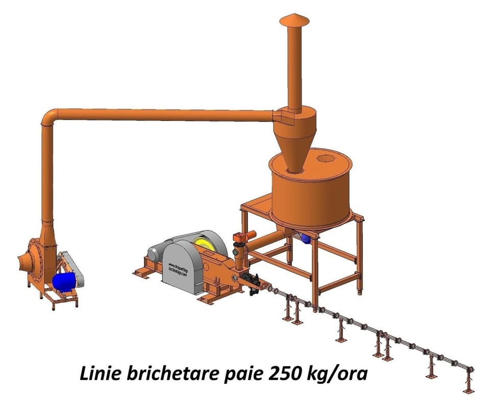 linie brichetare paie-rapita 250 kg/ora